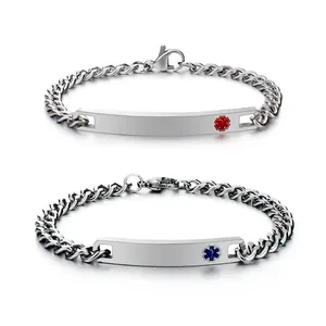 Wholesale Manufacture <b>Engraved</b> Custom logo Bracelet Stainless Steel Jewelry for Men and Women - Product Image 1