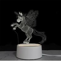 Lampe de table USB personnalisée en acrylique pour enfants, lampe de table avec culot à LED, veilleuse d'animation à illusion 3D, vente en gros
