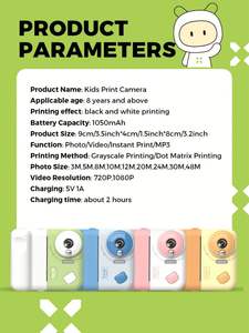 Nueva Mini Cámara Infantil con Pantalla IPS HD de 2.4 Pulgadas, Gran Angular de 180° y Función de Grabación para Impresión Instantánea - Product Image 5