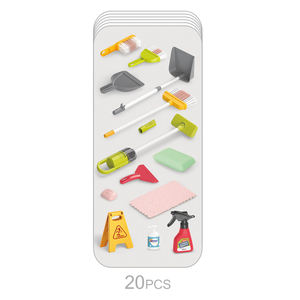 Chariot de nettoyage interactif pour jeux d'imitation préscolaires, <span class=keywords><strong>aspirateur</strong></span>, <span class=keywords><strong>balai</strong></span> coloré, ensemble de jouets de nettoyage pour enfants - Product Image 2