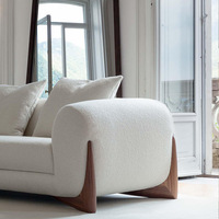 Canapé sectionnel trois places élégant de style mid-century moderne avec pieds en bois blanc, écologique, pour appartement, hôtel, bureau, salle de réception