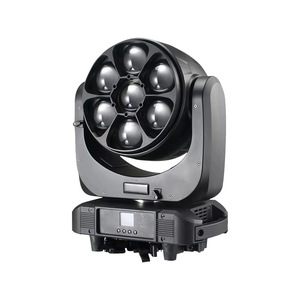 Jiechuang - Luz Móvil de Cabeza con 7 LED Tipo Ojo de Abeja, 60W, Iluminación de Escenario, Actuaciones en Interiores, Cambio de Color, Luz Inteligente - Product Image 1
