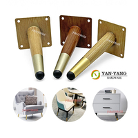 Yanyang pied de Support de lit 150MM polissage or brillant meuble TV Style conique canapé en fer jambe en métal pour meubles