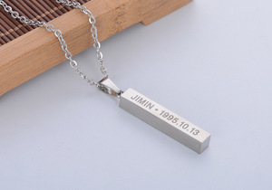 <span class=keywords><strong>Collar</strong></span> <span class=keywords><strong>de</strong></span> Acero Inoxidable Unisex con Barra Vertical, Estilo EXO TFBOYS, para Regalo <span class=keywords><strong>de</strong></span> Aniversario, para Uso Personal y en Grupo - Product Image 6
