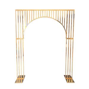 Golden metal <b>frame</b> floral background stand iron material movable party stage decoration background wedding <b>arch</b> supplies - Product Image 6