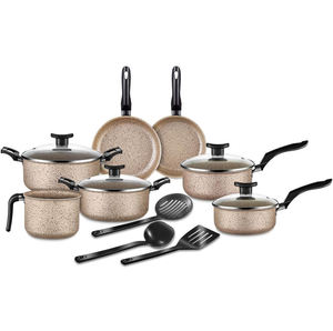 Ensemble de batterie de cuisine en céramique pressée de luxe, 14 pièces, en métal, épaisseur 1.5, 2.0, 3.0 MM, fond à <span class=keywords><strong>induction</strong></span>, comprenant <span class=keywords><strong>casserole</strong></span> et faitout, pour la maison. OEM bienvenu. - Product Image 6