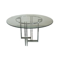 Table à manger ronde en verre trempé de luxe moderne, base en acier inoxydable, meubles de salle à manger pour la maison, l'hôtel, le restaurant