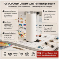 Tube en papier kraft spiralé pour sushi avec bouteille de sauce intégrée, OEM ODM FDA BRC FSC, conteneur alimentaire à emporter, MOQ500