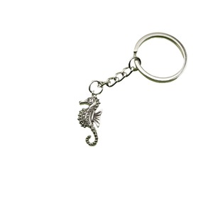 Porte-clés Hippocampe Frisé Côtelé en Alliage Bronze Antique, Accent Nautique, Cadeau pour Étudiants en Biologie Marine - Product Image 5