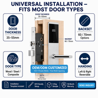 Cerradura Inteligente Impermeable de Aleación de Zinc para Puerta de Madera de Habitación de Hotel, Cerradura Electrónica con Tarjeta RFID de 70 mm