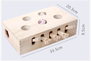 Nouveau jouet classique en bois massif pour chat 2024, jeu éducatif Whack-a-Mole pour taquiner les chats - Product Image 5