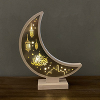Décoration artisanale Led Ramadan lune ornements bois Eid Mubarak lampe lune veilleuse fête décoration de la maison