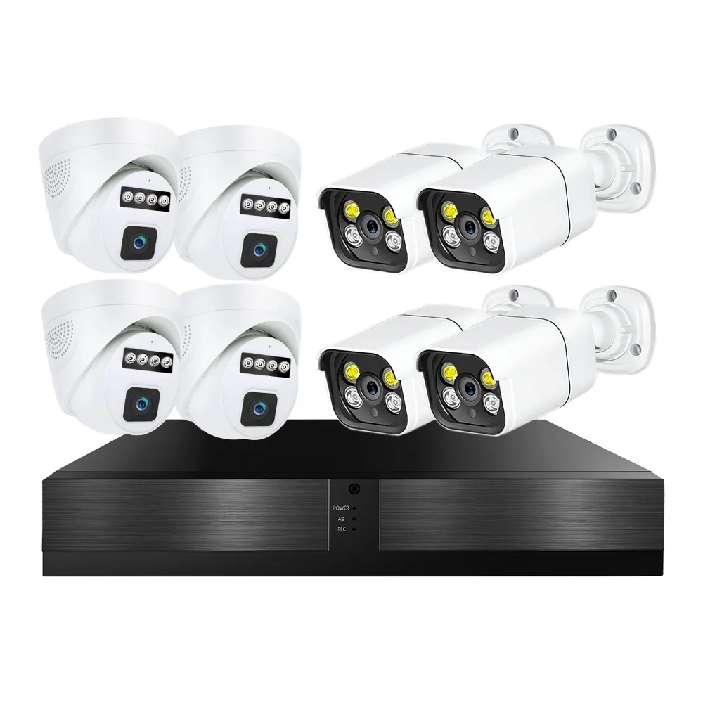 WESECUU Cctv Products Cctv Camera Kit Outdoor ONVIF Wireless Nvr Kit H.265 5MP Wireless Security Camera System Indoor 2 Years
