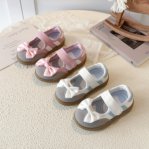 Chaussures Mary Jane style allemand pour filles, nouveau modèle été 2026, à semelle souple, avec nœud, fermeture Velcro, pour petites filles - Product Image 1