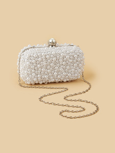 Metallic Woven Clutch Bag Niche Knot Lock Evening Bag Hard Shell Women Formal Dress <b>Hand</b> Purse - Product Image 4