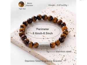 Customized 8MM Stainless Steel Engraved Bracelet <strong>Sourcing</strong> <strong>Agent</strong> Shopify Natural Stone Volcanic Stone Elastic DIY Bead <strong>Jewelry</strong> - Product Image 3