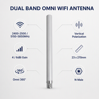 Antenne WiFi omnidirectionnelle double bande 2,4/5,8 GHz 4/6 dBi, antenne extérieure N mâle pour routeur AP, couverture sans fil