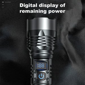 Siêu điện trắng <span class=keywords><strong>Led</strong></span> đèn pin dài khoảng cách USB sạc sáng ngoài trời chiếu sáng chiến thuật Flash loại C - Product Image 3