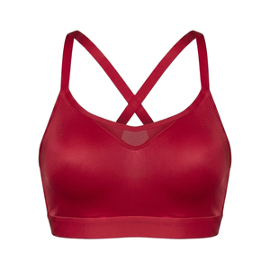 Sujetador deportivo sencillo para mujer OEM ODM con logo frontal, espalda cruzada, soporte ligero, sin costuras, para fitness, yoga, entrenamiento, running, ropa deportiva Bra2 - Product Image 1