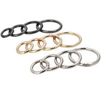Anneau fendu en métal personnalisé déclencheur de joint torique de porte ouverte mousqueton de forme ronde pour porte-clés reliant les anneaux ouverts accessoires de sacs DlY
