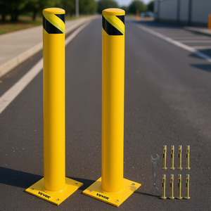 Borne de sécurité jaune en acier de 48 pouces, diamètre 4,5 pouces, installation par perçage, barrière de circulation - Product Image 2