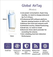 Mini traceur GPS intelligent longue autonomie pour Android/iOS, compatible AirTag, sans fil, pour localisation et suivi