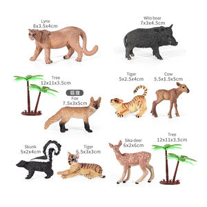 Tarjeta de PVC Pequeño zorro Tigre lince Skunk Wilo Jabalí Oso Pardo Animal Salvaje Paquete de Juguetes - Product Image 1