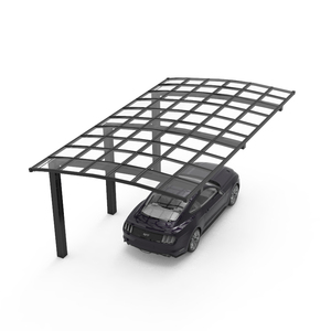 Abri de voiture extérieur, structure en aluminium, toit en polycarbonate pour une seule place de stationnement - Product Image 3