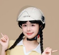 Casque de moto léger pour l'été, type jet, avec sangle de mentonnière, taille 54-61 cm