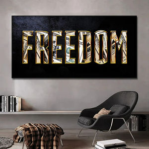 Liberté Art Argent Affiches et Gravures Dollars Toile Peinture Pop Art Photos sur Le Mur Mural suspendu Cuadros - Product Image 6