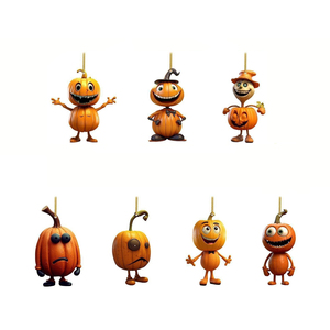 Vente en gros NASNAK Ornement suspendu en plastique acrylique moderne imprimé UV, motif fantôme d'Halloween, pour fête et thème d'horreur, avec carte - Product Image 2