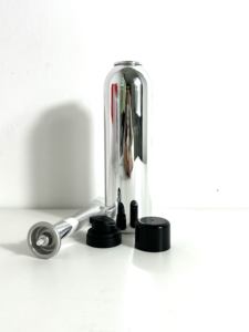 Bombe aérosol en aluminium effet chrome, accessoire 53*180mm, BOV et buses pour gel douche moussant haut <span class=keywords><strong>de</strong></span> gamme - Product Image 2
