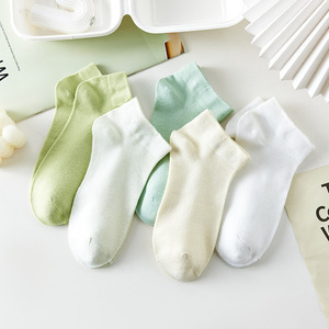 Women's Ankle Socks Thin Cotton Breathable Sweat Absorbing Solid Color Casual Summer Socks - Product Image 4