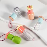 Tube Lip Gloss Bunga Transparan Ramah Lingkungan 4ml 4.8ml 6.6ml, Plastik Bulat Kosong, Fitting Custom, Sablon Kosmetik
