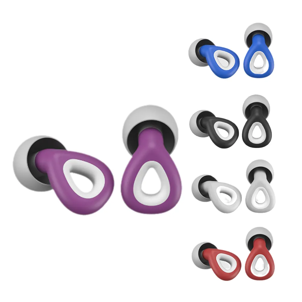 Venta al por mayor logotipo personalizado reducción de sonido seguridad protección auditiva dormir silicona tapones para los oídos para dormir