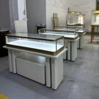 Vitrine de présentation, table, armoire, kiosque, verre transparent, éclairage LED, MDF, musée, exposition, bijouterie, magasin de détail, centre commercial