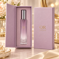 Flacon pulvérisateur d'huile de parfum portable vide, emballage rond ou carré en verre transparent avec logo