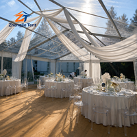 Tente de réception de luxe à cadre blanc transparent, imperméable et durable pour cérémonie de mariage, réception, exposition, fête en plein air