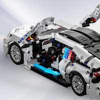 Kit de Modelo de Auto de Carreras a Escala 1:14 de Plástico ABS, Bloques de Construcción con Enlaces Mecánicos, Actualizable a Versión con Control Remoto