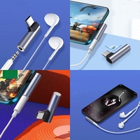 Typ-C auf 3,5mm Audio-Adapter Schnellladung 90-Grad USB-C Aux Kopfhörer Stereo Mikrofon Kabel Konverter für Mobiltelefon Anrufe Spiele