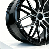 Jantes de luxe sportives exécutives 18 pouces 8J en alliage d'aluminium forgé par flux 5x112, finition noir brillant usiné, style Vossen pour Audi A4 A6