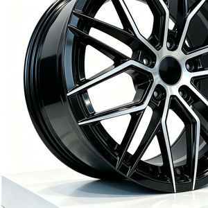 Jantes de luxe sportives exécutives 18 pouces 8J en alliage d'aluminium forgé par flux 5x112, finition noir brillant usiné, style <span class=keywords><strong>Vossen</strong></span> pour <span class=keywords><strong>Audi</strong></span> A4 <span class=keywords><strong>A6</strong></span> - Product Image 5