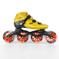 Patins à roulettes de vitesse en fibre de carbone Jingying Professional, cadre en aluminium CNC, roulements à billes réglables, chaussures de patinage pour enfants