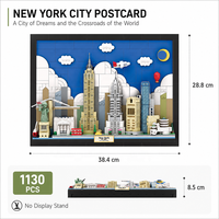 Wange 5921 New York City Postcard Wall Hanging Small Particle Patchwork Creative Photo Decoration Building Blocks Set Toys