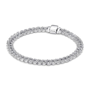 Nueva Pulsera <span class=keywords><strong>de</strong></span> Plata 925 con Diseño Original y Cadena Cubana Atemporal, con Dijes DIY, <span class=keywords><strong>para</strong></span> <span class=keywords><strong>Mujer</strong></span>, Regalo con Circonitas <span class=keywords><strong>de</strong></span> Colores y Joyería <span class=keywords><strong>de</strong></span> Lazo y Corazón - Product Image 2