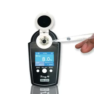 SM-200 Sugar Brix Meter Digital Refractometer 2 in 1 Measure For Sugar Concentration And Refractometer Index