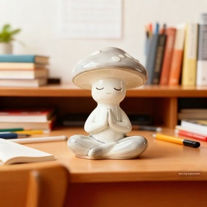 Statue <span class=keywords><strong>de</strong></span> champignon <span class=keywords><strong>de</strong></span> méditation 3 pièces, figurine <span class=keywords><strong>de</strong></span> <span class=keywords><strong>jardin</strong></span> <span class=keywords><strong>en</strong></span> résine pour la méditation, décoration <span class=keywords><strong>de</strong></span> champignon pour l'extérieur, la maison et le bureau - Product Image 3