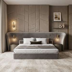 KMJ <span class=keywords><strong>Letto</strong></span> <span class=keywords><strong>Matrimoniale</strong></span> di Lusso Italiano Imbottito con Struttura in Tessuto, Set di Mobili per Camera da <span class=keywords><strong>Letto</strong></span> - Product Image 1
