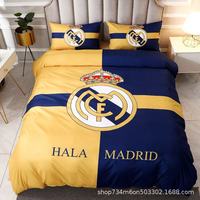 Ensemble de literie en coton 100% sur le thème du football 3D, personnalisable OEM ODM, vente en gros, housse de couette et taies d'oreiller imprimées pour garçons, sport, personnalisable