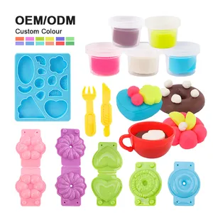 Leemook 2024 Kit Slime DIY anak-anak warna-warni lucu kerajinan tanah liat Playdough Kit buatan tangan